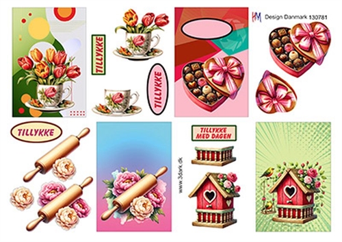 3D Små kort med blomster m.m.